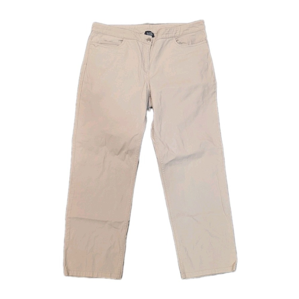 Eileen Fisher‎ Pants Womens L Beige Straight Leg Casual Trousers Minimalist